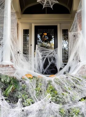 200 Sqft Spider Webs Halloween Decorations with Fake Spiders