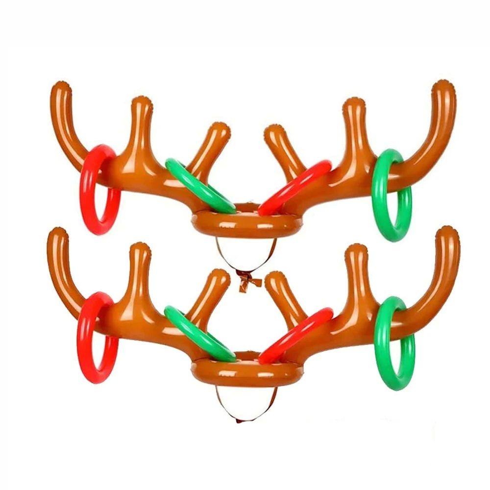 2 Sets Of Inflatable Reindeer Antlers Games, (2 Inflatable A