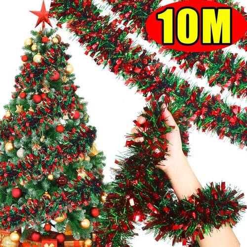 Christmas Tel Garlands Decoration Bar Tops 2/10M Red Green W