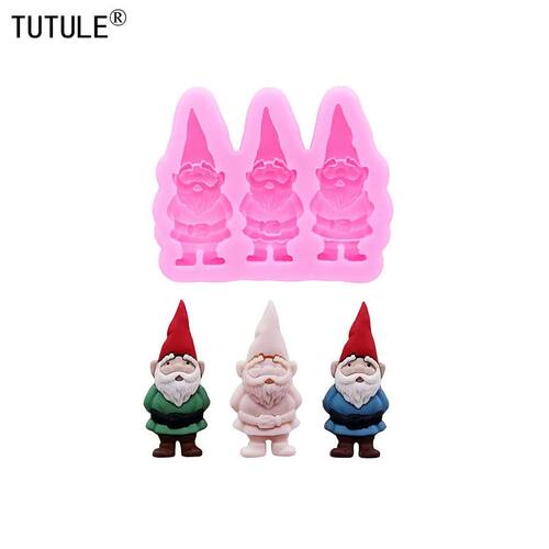 Christmas DIY Gnome Dwarf Keychain Clay Epoxy Resin silicon