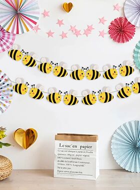 16pcs/set Bee Banner Party Decoration Versatile Birthday Ann