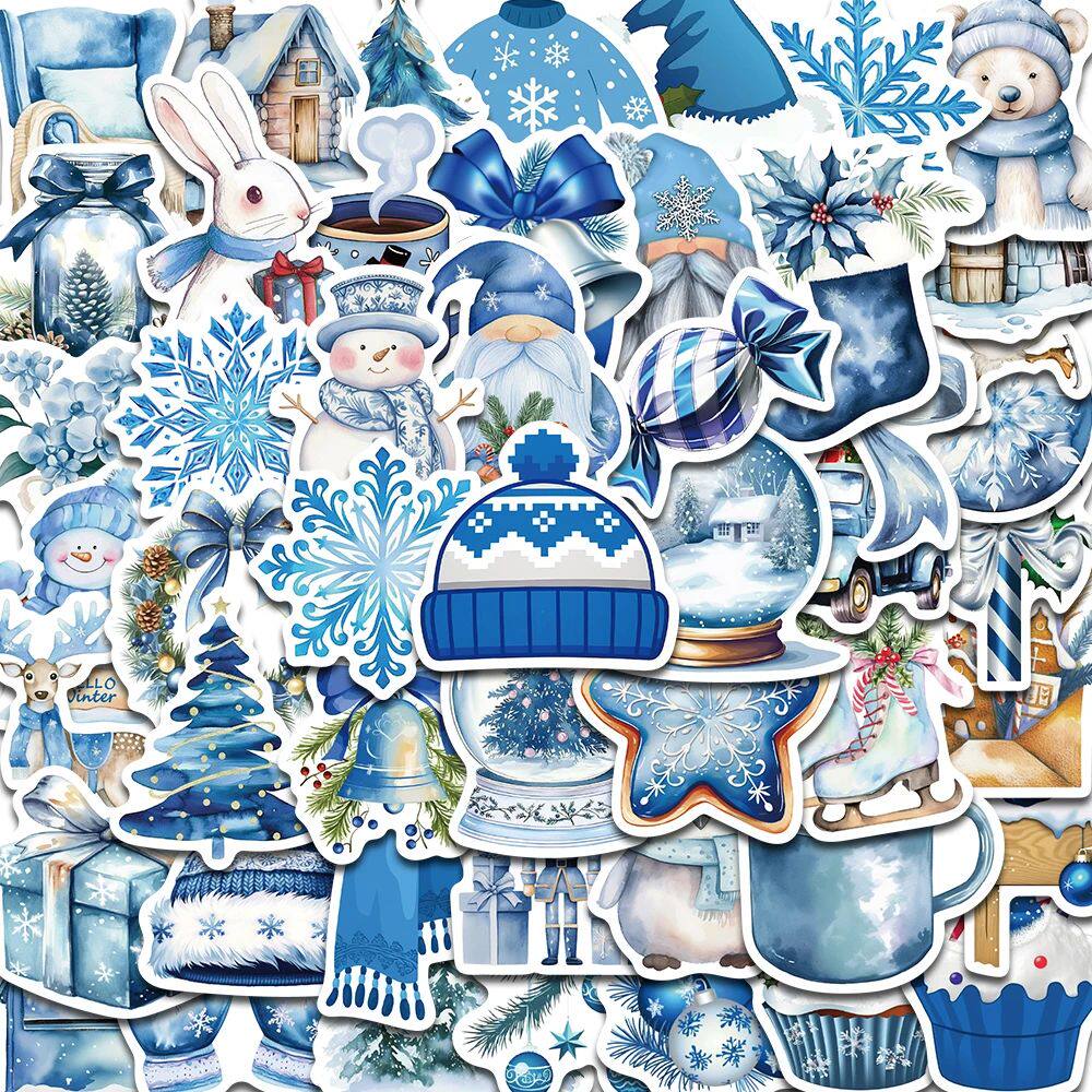 50PCS Blue Winter Stickers Scrapbooking Laptop Graffiti Room