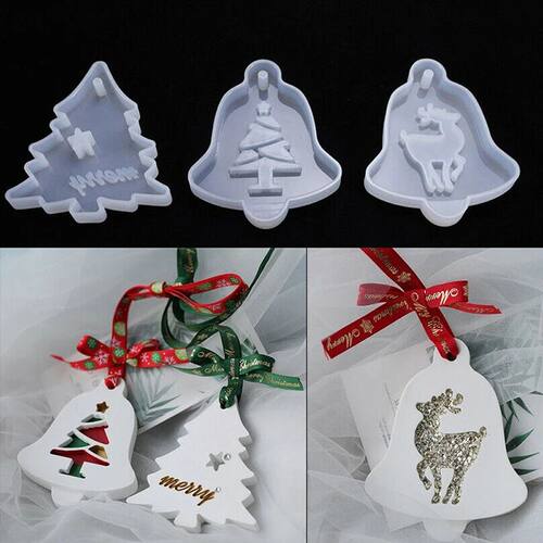 Christmas Pendant Silicone Mold DIY Epoxy Resin Mold Bell El