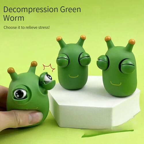 Funny Eyeball Burst Squeeze Toy Squishy Vegetable Worm Fidge