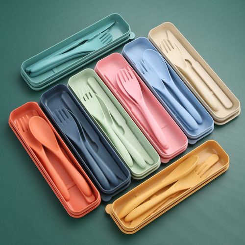 Tableware Set Wheat Straw Knife, Fork And Spoon Three-piece