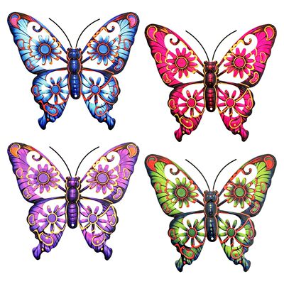 Vintage 3D Metal Butterfly Wall Art Hanging Decor Wrought Ir