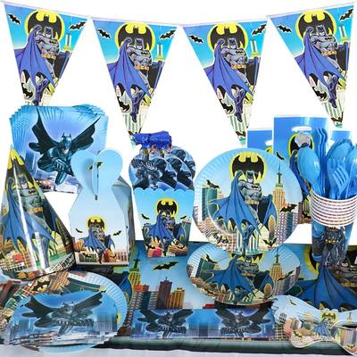 Bat Man Birthday Party Decoration Superhero Disposable Table