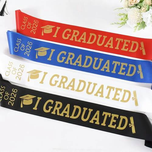 Fashion Class of 2026 Graduation Stole Sash I Graduated Happ