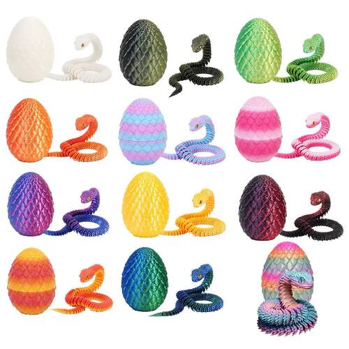 3D Printed Cool Snake Dragon Egg Multi-joint Novel Easter Ho