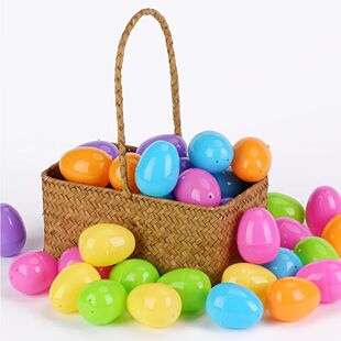 100PCS Plastic Easter Eggs Fillable Plastic Egg Kids Toy Col