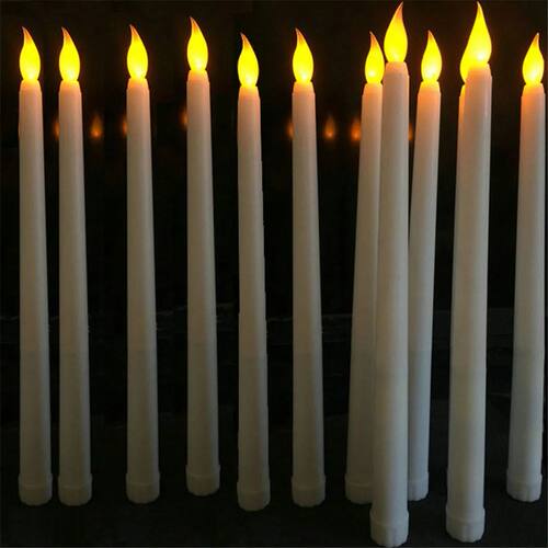 3/6/12 Pieces White Flameless Decorative Christmas Candles ,