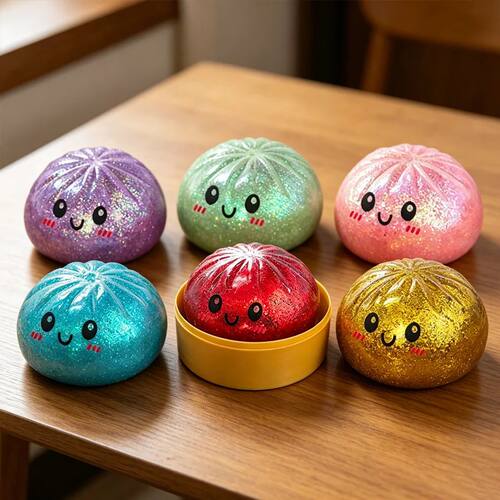New 1-12pcs Glitter Dumpling Glitter Dumpling Squishy with B
