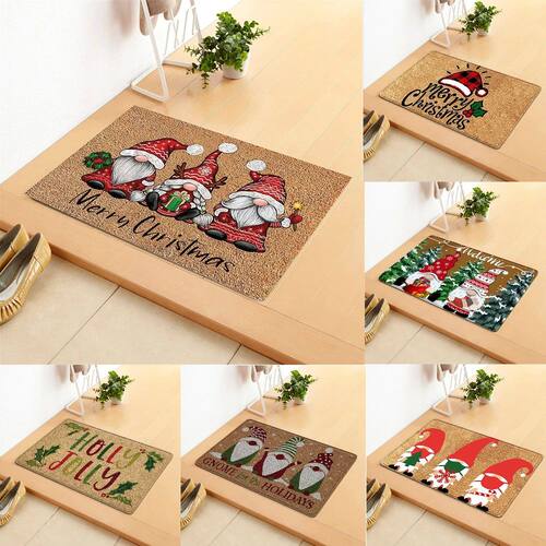 Christmas Mat Outdoor Carpet Doormat Santa Ornament Christma