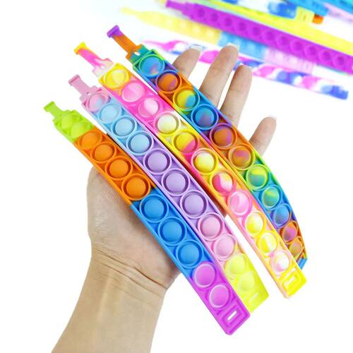 1/6/12/24PCS Pop Bracelet Bulk Fidget Toys Stress Relief Pus