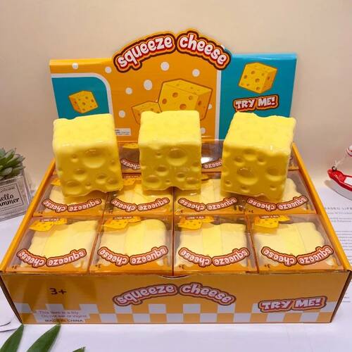 Decompression Soft Cheese Block-Decompression Plastic Toy wi