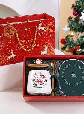 Christmas Gift New Year Set:55 ℃ Thermostat Mugs Cup Snowma