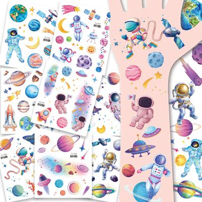 12 Sheets Glitter Galaxy Outer Space Astronaut Theme Tempora