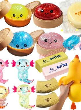 Glitter Dumpling Squishy with Box Dumplings Sensory Squeeze