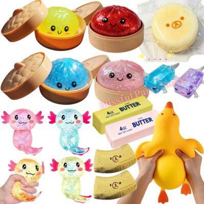 Glitter Dumpling Squishy with Box Dumplings Sensory Squeeze