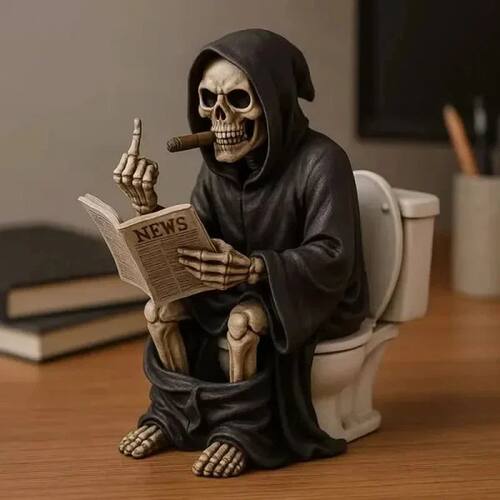 New Middle Finger Toilet Death God Statue Resin Craft Orname