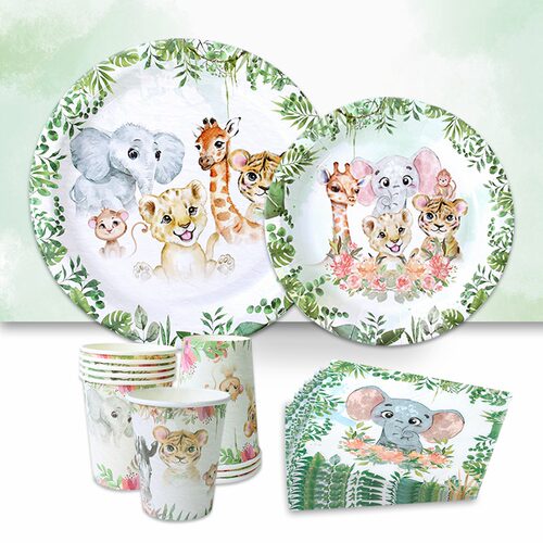 Jungle Animal Party Supplies Disposable Tableware Paper Plat
