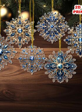 6pcs Christmas Snowflakes Ornaments Xmas Tree Hanging Pendan