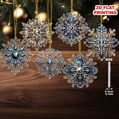6pcs Christmas Snowflakes Ornaments Xmas Tree Hanging Pendan