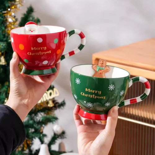 Breakfast Cup Christmas Mug Cartoon Ceramic Cup Christmas Gi