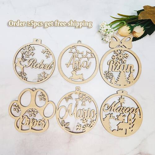 Personalized Christmas Snowflake Ball Laser Cut Baubles Diff