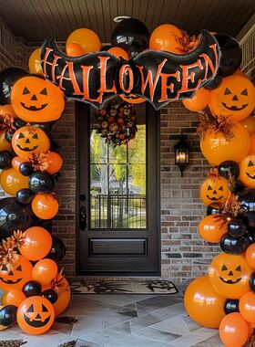 72Pcs Halloween Balloon Sets, Black and Orange Balloons, Use