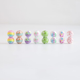 Easter Spring Printing Beads Wreath Wooden Egg Bunny Color