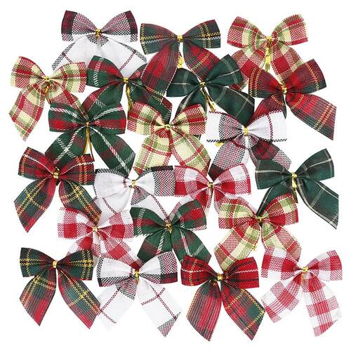 10/20Pcs Christmas Bows Tie Decoration Red Green Bow-knot Me