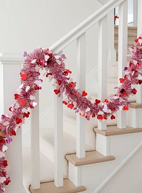 2Pcs Total 400cm/157inch Valentines Heart Tel Garland  for I