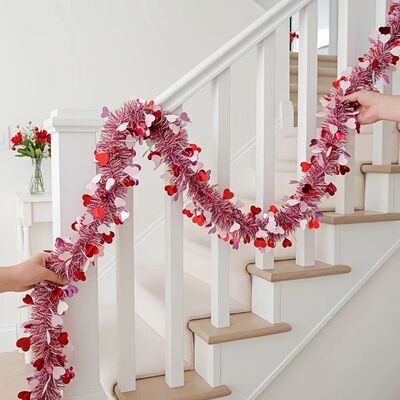 2Pcs Total 400cm/157inch Valentines Heart Tel Garland  for I