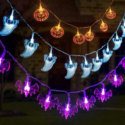 1.5M 10LED Halloween Led Light Pumpkin Bat Ghost String Lamp