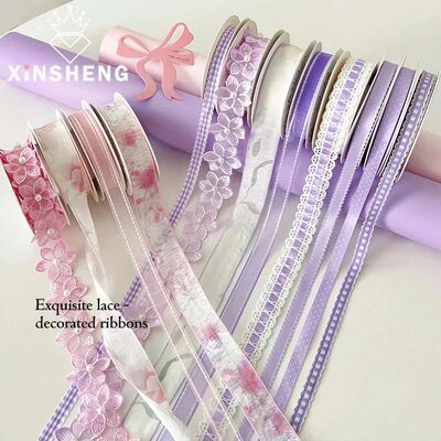 10mm, 15mm, 10Yards, Satin Chiffon Ribbon, flower bouquet bi