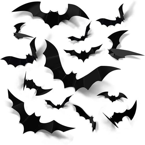 12pcs Halloween Decoration 3d Bat Wall Stickers Decoration F