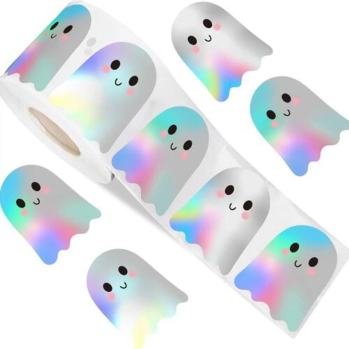 100-500pcs Silver Cute Halloween Stickers Party Halloween Gi