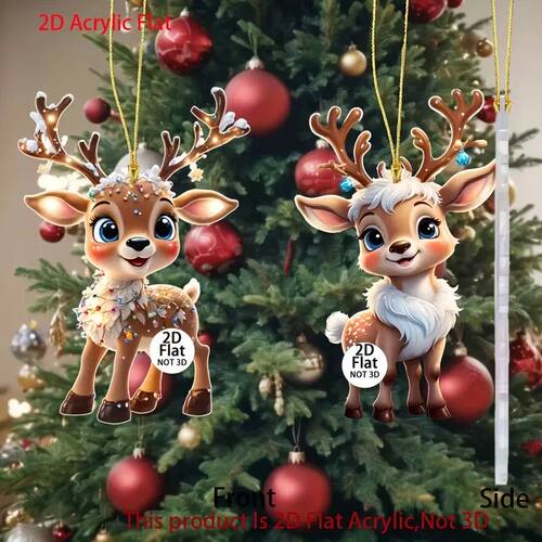 9 PCS 2D Flat Acrylic Nine-Piece Set of Cute Reindeer Baby A