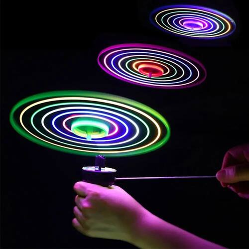 Luminous Flying Disc Propeller Toys LED Lighting Pull String