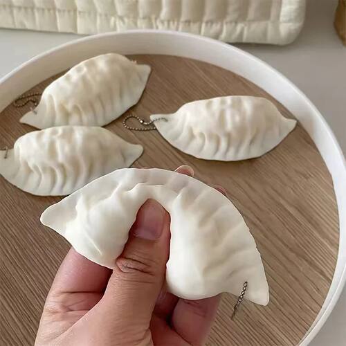 1Pc Cute Mini Dumpling Squeeze Toy Keychain Pendant Designed