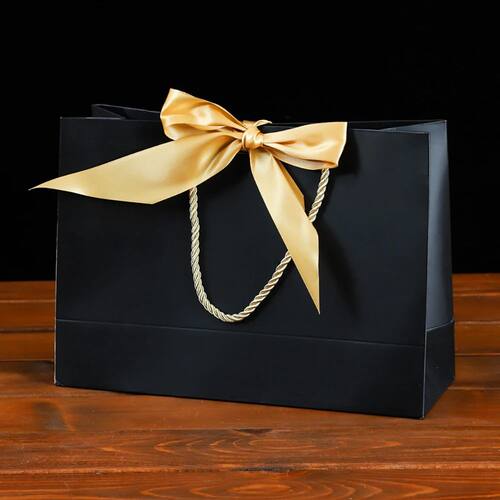 Gift Bags With Handles Paper Party Favor Handbag Bow Ribbon