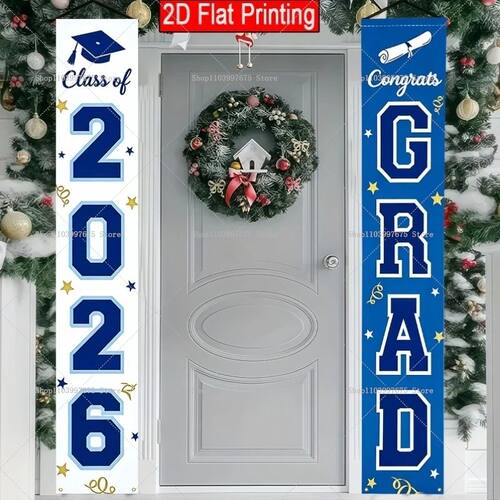 2D Class of 2026 Graduation Banners Graduate Party Decoratio