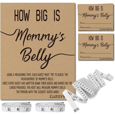 How Big is Mommy's Belly? Rustic Baby Shower Gender Neutral