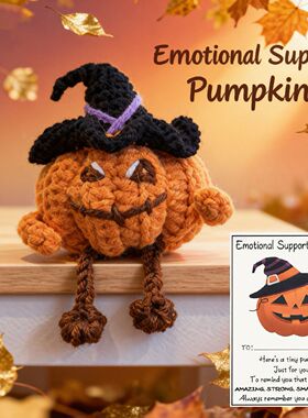 Cartoon Holding Card Halloween Pumpkin Positive Energy Pure
