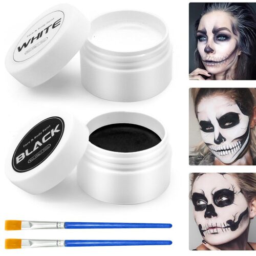 50ml Body Color Black White Kids Makeup Set Halloween Clown