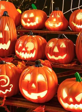 1Pc Decorative Pumpkin Halloween Props Lantern Decor Pumpkin