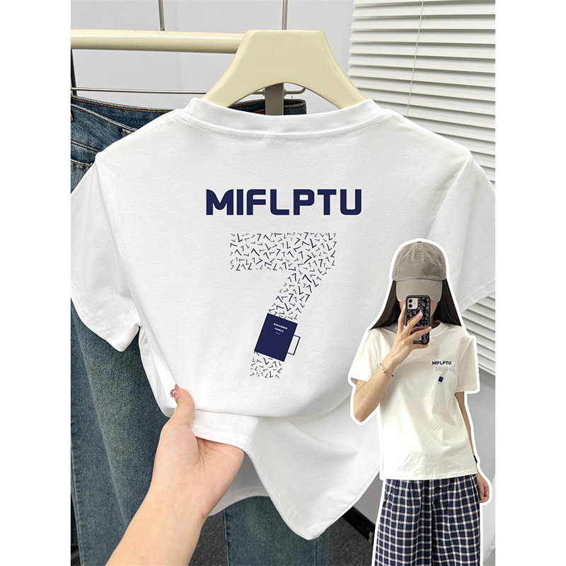 简约修身显瘦短袖t恤女140斤到160斤微胖女装小弹力正肩大码上衣