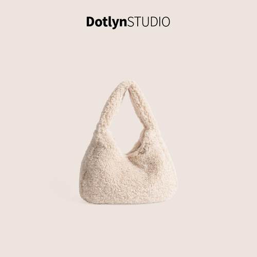 Dotlyn日系大容量羊羔毛手提包女