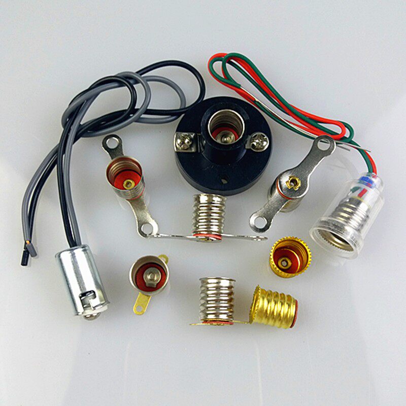 b9e10小灯泡底座卡口小灯座螺口小灯座双耳小灯座能固定灯座